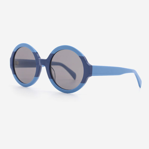 Vintage Round Lamination Acetate Female Sunglasses 23A8101