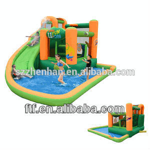 Inflatable water slides and swimming pool