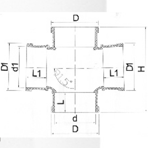 Din Drainage Upvc Cross Grey Color