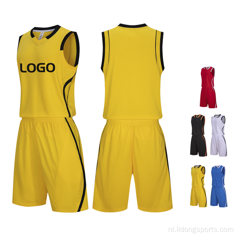 Groothandel aangepaste basketbal teamuniformen Jersey set