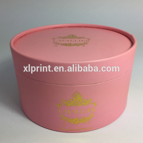 gold foil stamping drum paper box paper drum shaped round tube box