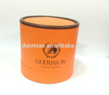 Orange big round biodegradable paper tube box