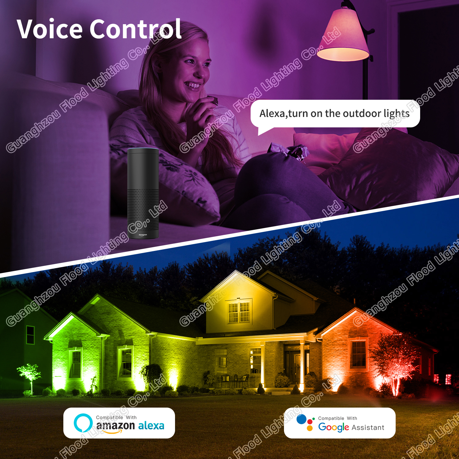 Compatible Amazo Alexa Google Home Smart WiFi LED Flood Light Compatible Amazo Alexa Google Home Smart WiFi LED Flood Light
