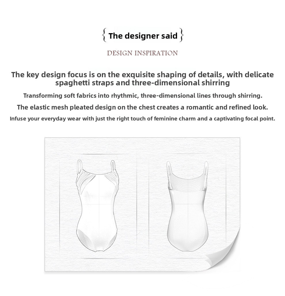 Женский плиссированный нейлоновый купальник без рукавов с ремешками Women's Strappy Pleated Nylon Sleeveless Leotard
