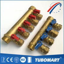 sliding manifold with ball valve for under floor heating