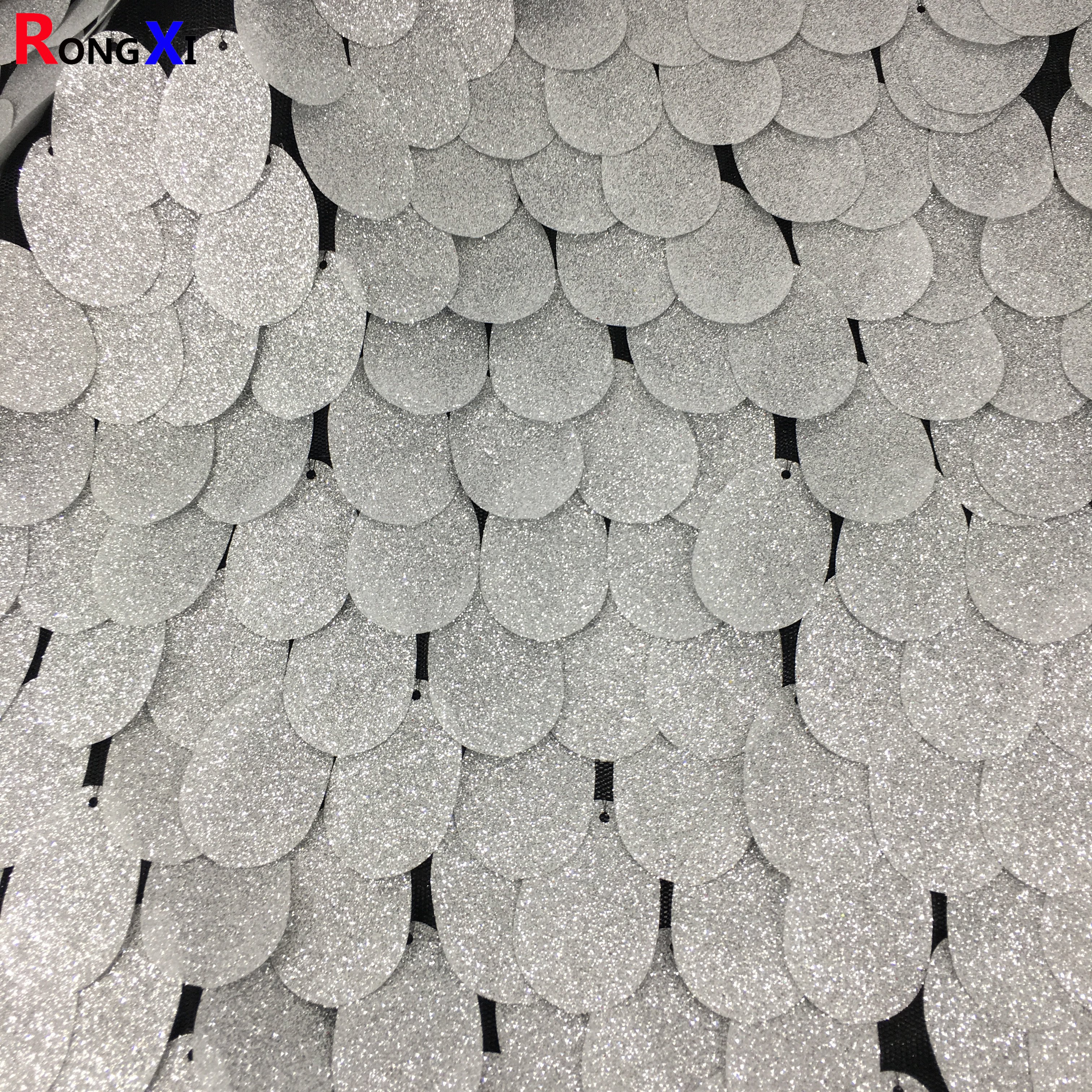 RXF0732 Hot Selling Bolt Material Big Sequin Fabric