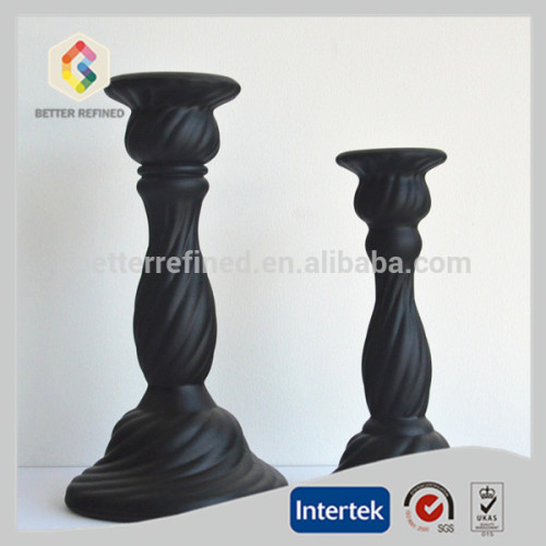 Black Candle Holder Twist Shape