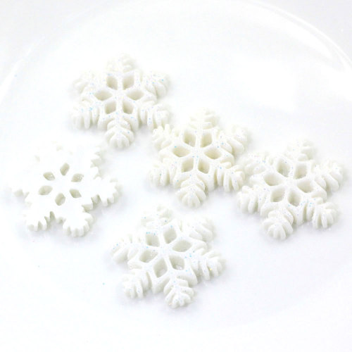 Fashional Sneeuwvlok Vormige Hars Cabochon Kamer Ornamenten Spacer DIY Kerstvakantie Party Decor Charms