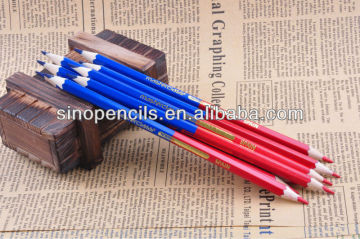 double color pencil red and blue hexagon color pencil