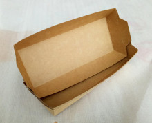 Kraft paper hot dog trays