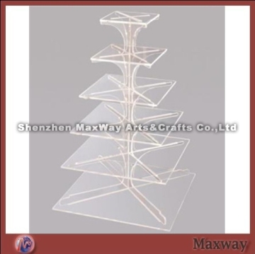 6 tiers square clear acrylic cupcake stand