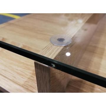 Wooden Study Desk Glass Top