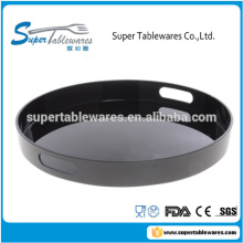 Recycled round melamine serving tray black 15 inch