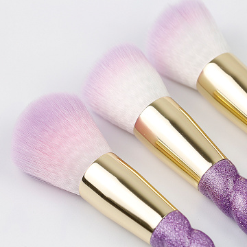 Ensemble de pinceaux de maquillage brillant 8pcs violet