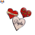 Insignias de alfiler con forma de corazón personalizada para la chaqueta