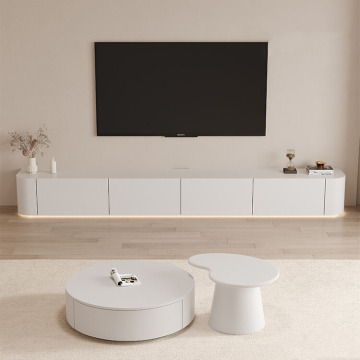 Modern Glass Top Solid Wood Round Coffee Table for Living Room and Restaurants