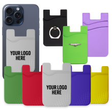 Wholesale Custom Silicone Cell Phone Card Holder with Ring