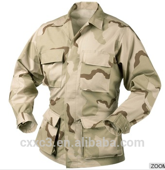 Men's 3 colors desert camo 4 pockets BDU military shirt for US army