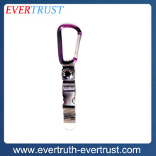 promotional custom detachable carabiner keychain with thermometer