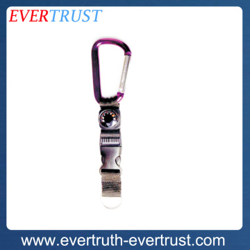 promotional custom detachable carabiner keychain with thermometer