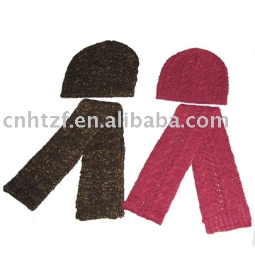 knitted hat and knitted glove