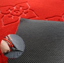 Commercial logo design polyester waterproof floor mat