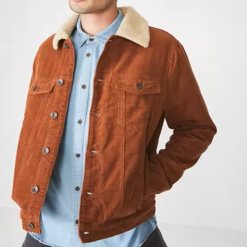 Custom mens thick wool shearling corduroy jackets
