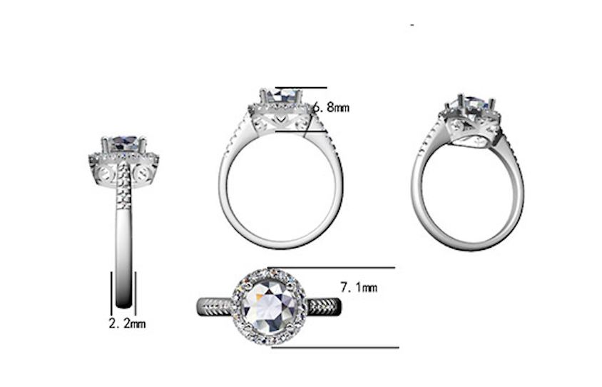 Snowflake Mosang Stone Ring 925 Sterling Silver Classic Six Claw Mosang Diamond Ring