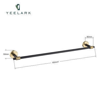 Stainless Steel Bathroom Hand Towel Holder - 304 Grade, Matte Black, Wall-Mounted, Single Towel Bar with Self-Adhesive