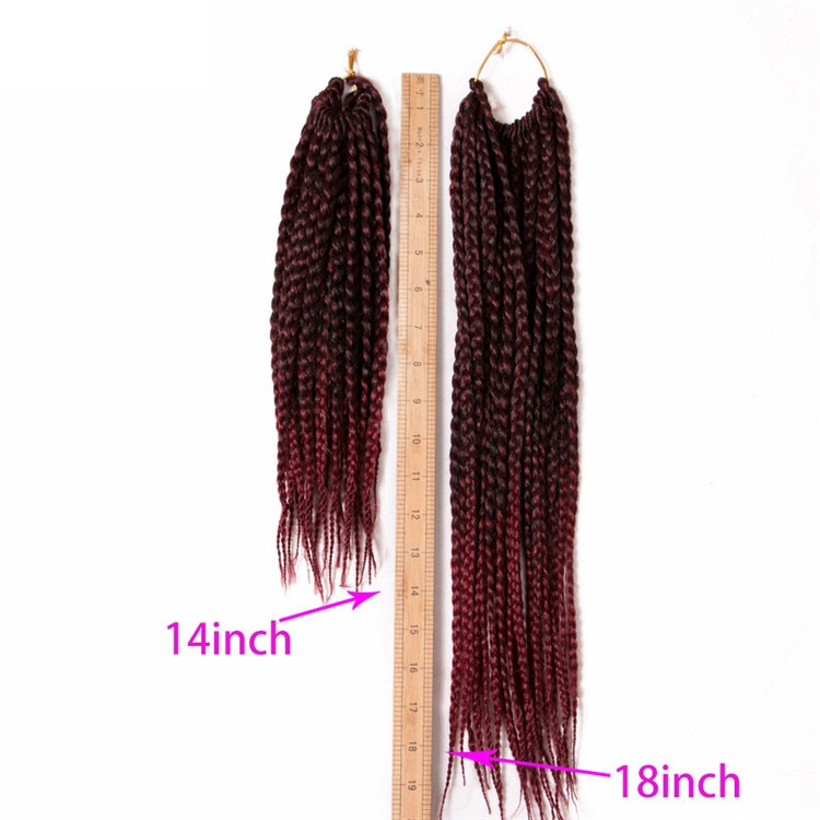 Medium Crochet Box Braids 3X Prelooped Synthetic Hair 14inch 18inch Protective Style Quick Easy Crochet 22 Strands per Pack