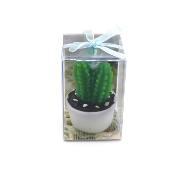 Home decoration cactus shape plant candle