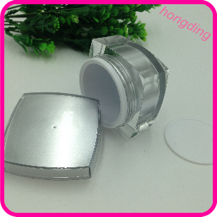 wholesale acrylic cream jar silver color 5g 10g 15g 30g 50g acrylic cosmetic packaging 50g acrylic cream jar /silver