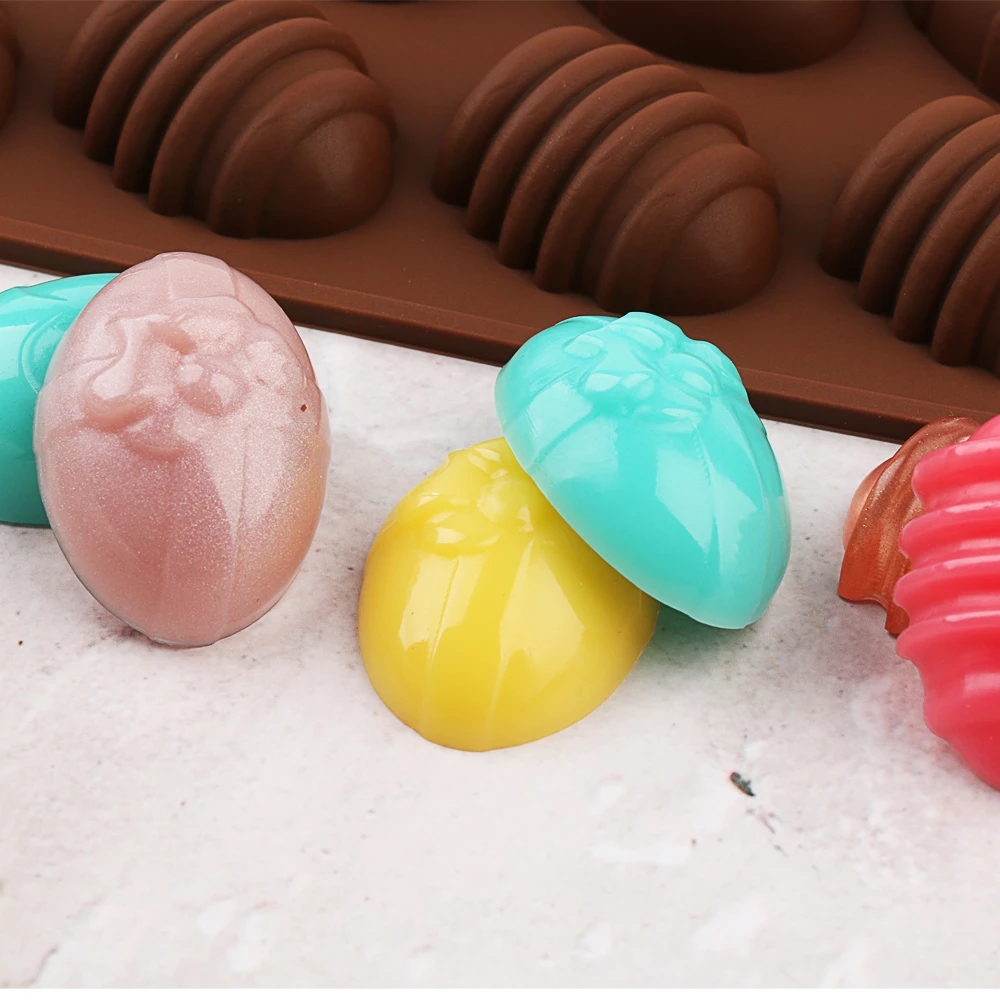 15 Holes Easter Eggs Chocolate Molds Silicone Form Cake Molds Bakeware Baking Dish High Temperature Kitchen Cake Accessories