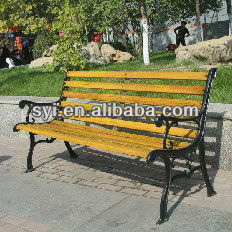 Outdoor Park Wooden Garden Bench Metal Feet park benches