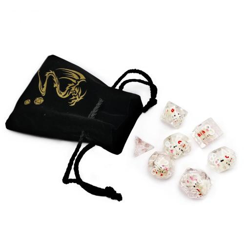 DND Dice Storage Pouch Dungeons D20 Dice Makeup Bag for RPG Players