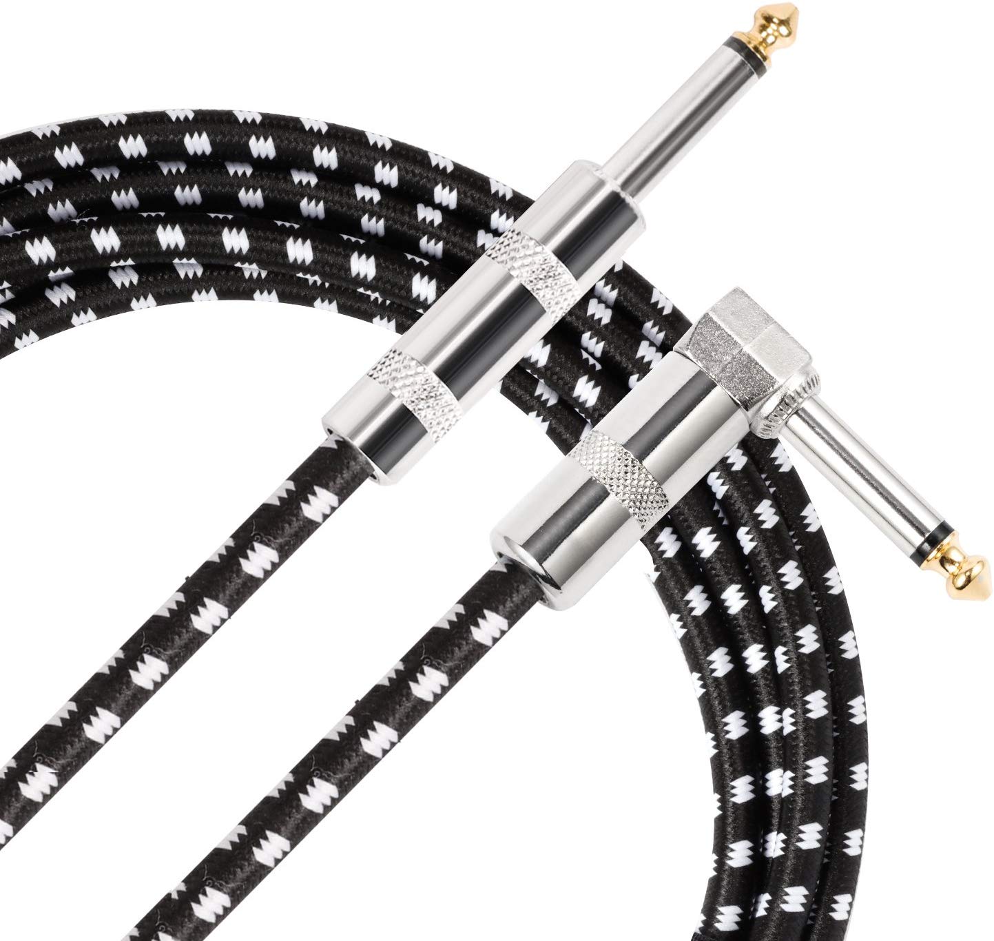 High Quality Braided 1m 2m 3m 5m 6.35mm 1/4 TRS Audio Jack Music Instrument Guitar Bass Accessory Cable