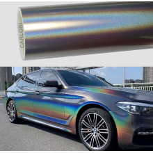 rainbow الليزر الفضة سيارة التفاف الفينيل