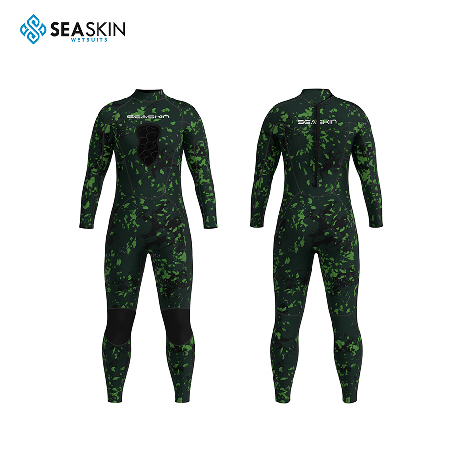 Seaskin Arka Zip Neopren Tek Parça Camo Wetsuit