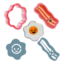 Valentine's Day Egg Biscuit Fondant Dough Clay Mold & Cookie Cutters for Royal Icing Decorating