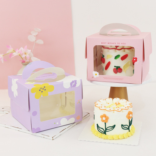 Boîtes à gâteaux personnalisées bon marché avec poignée de petit gâteau avec fenêtre