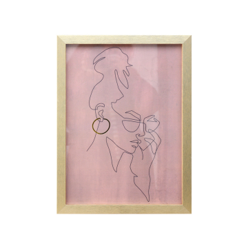 Wood Frame Classic Fashion Pink Painting For Decoration