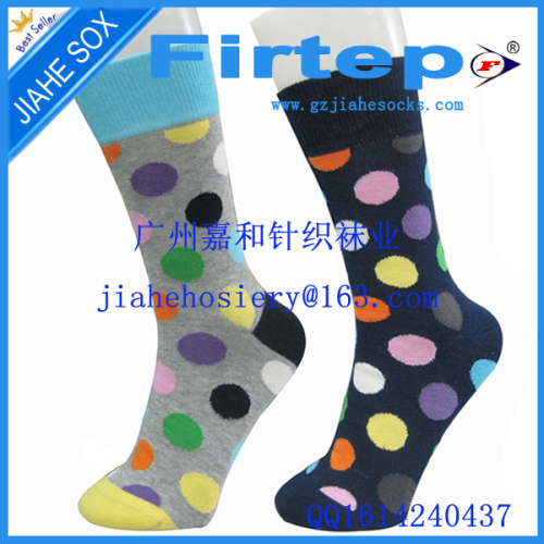 Polka-Dot colorful mens dress cotton sock
