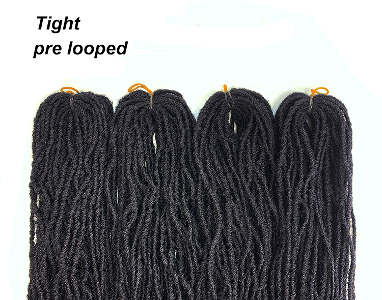 20 inch Straight Sister Locs Synthetic Crochet Hair Extension Micro Locs Faux Locs Crochet Jumbo Hair Braid