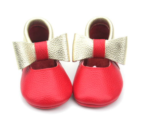 Light Gold and Red Color Baby Girls Shoes Lace Patten Toddler Shoes for Girls