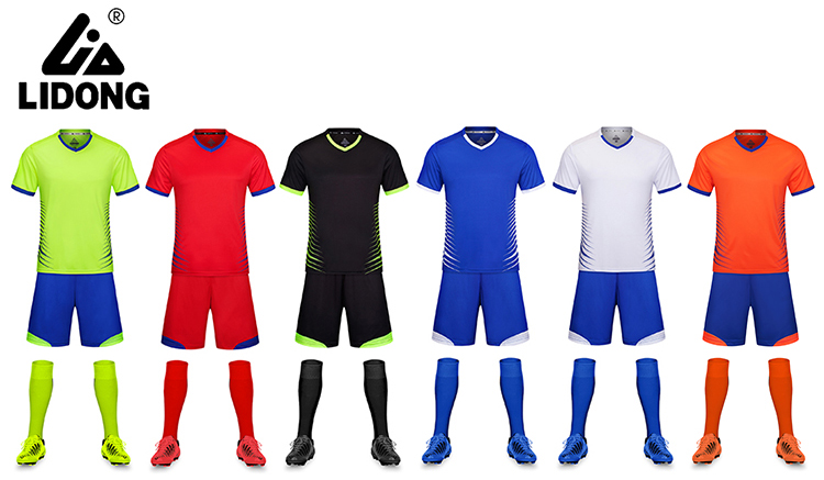 Groothandel goedkope voetbal jersey set volledig voetbaluniform