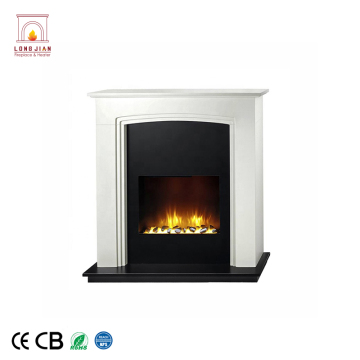 Three-Sided Free Standing LED Wooden Mantel Electric Fireplace