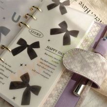 Custom A6 Personal Vellum Paper Translucent Dashboard Top Bow Tab Divider Set for Ring Binder Planner