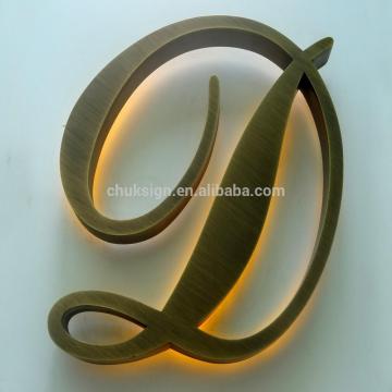 outdoor backlit brass letter vintage metal channel letter bronze letter