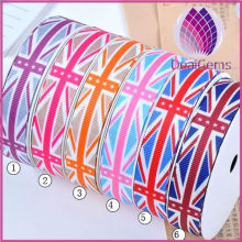 British flag grosgrain ribbon,1-1/2inch with single-side printed flag,100yards / roll.