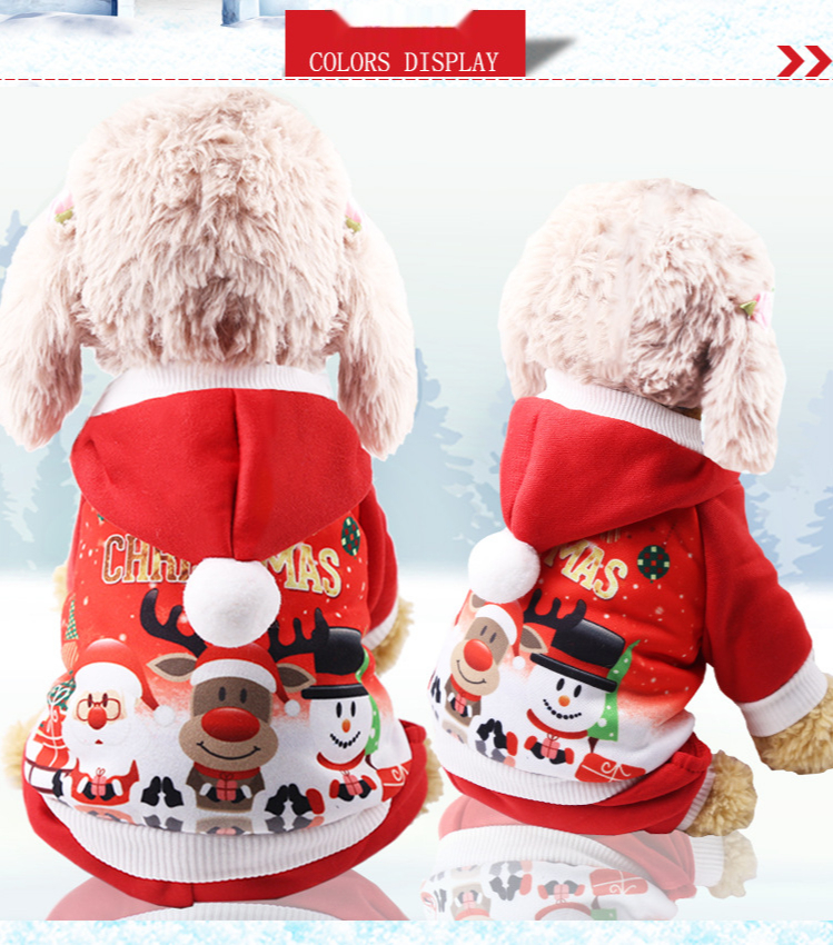 Christmas Elderly Snowman Elk Sweater Fleece Clothes Dog Cat Pet Clothes